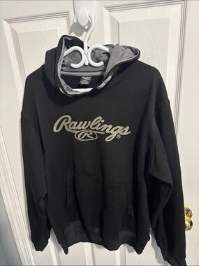 Rawlings Black Crewneck Hoodie with Gray Logo